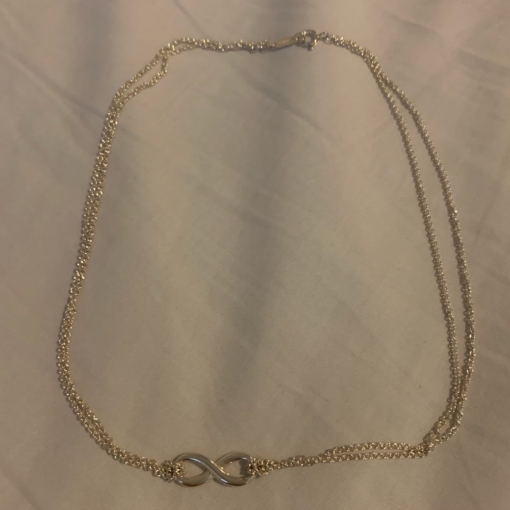 Tiffany Infinity Pendent double chain necklace
